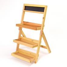 REGÁL NA KVETY S TABUĽOU DREVENÝ 3POLICE v75cm - FLORASYSTEM