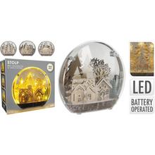 Vánoční dekorace LED domek 22 cm ze dřeva.