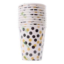 PC1000509 POHÁR PAPIER 0,25L S/10 Confetti (gold-black) - FLORASYSTEM