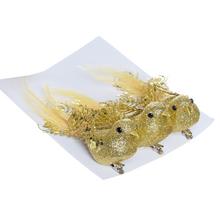 VTÁČIK PERIE NA ŠTIPCI ZLA GLITER S/3 13*4*6CM - FLORASYSTEM