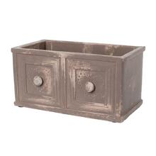 Cementový obal se dvěma šuplíky v hnědé barvě.