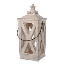 CEMENT DEKORÁCIA LAMPÁŠ SKLO ANTIQUE LIGHT BROWN 17*17*H30cm 14.5*14.5*H12cm - FLORASYSTEM