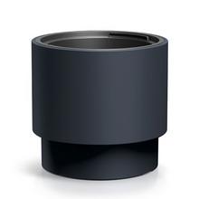 Mrazuvzdorný kulatý květináč v antracitové barvě.