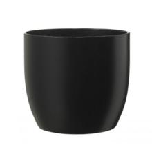 Černý matný obal na kaktus s výškou 8 cm.