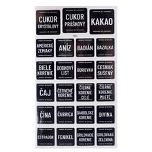 Samolepky na kořenky v černé barvě.