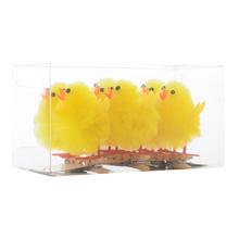 Žlutá kuřátka s klipem v balení po 6 kusech.