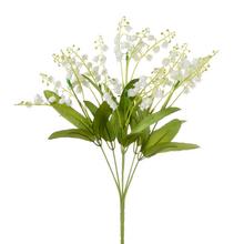 Umělé květy konvalinek s listy, 34 cm