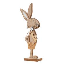 Dřevěný stojící zajíček hnědý/nat.