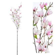 Umělá větev magnólie s růžovými květy, 89 cm.
