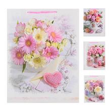 DARČEKOVÁ TAŠKA L 31*40*12CM KVETY - FLORASYSTEM