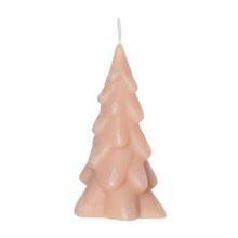 Vánoční svíčka ve tvaru stromečku, béžová barva.