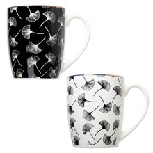 Porcelánový hrnek s ginkem, 320ml, černá a bílá varianta.