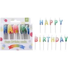 Tortové svíčky s nápisem Happy Birthday, 13 kusů.