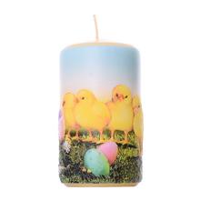 Velikonoční svíčka s kuřátky a vajíčky.