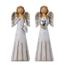 Dekorační andělé v bílé a béžové barvě srdce a hvězda mix.