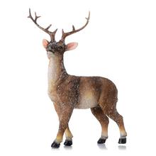 Hnědý stojící jelen sníh/glit poly