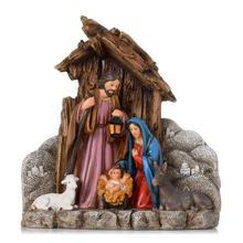 Barebný LED betlém s postavami a zvířaty.