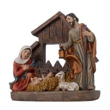 Vánoční betlém s LED osvětlením, 13 cm.