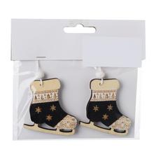 Dřevěné brusle v přírodní a černé barvě, balené po dvou kusech.