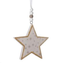 Závěsná hvězda v hnědé barvě s glitry.