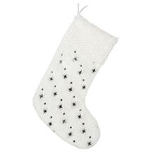 Bílá Mikulášská ponožka se vzorem hvězd
