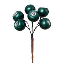 Zápich bobule s kamínkem zelené, 6 kusů, 15 cm.