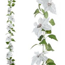 Stříbrná girlanda s vánočními růžemi