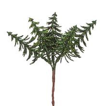 Zápich stromečky s glitrem v zelené barvě, 17 cm.