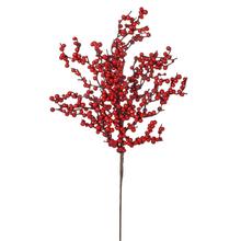 Umělá větvička s červenými bobulemi, 50 cm.