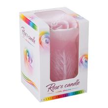 Růžová vysoká diodová svíčka v obalu.