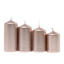 Sada čtyř adventních svíček v růžovém zlatě.
