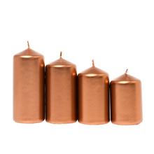 Sada čtyř adventních svíček v metalické barvě.