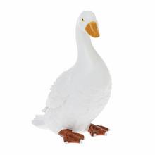 Bílá keramická husa s oranžovým zobákem.