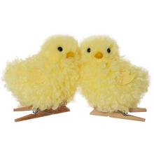 Žlutá kuřátka na klipu, sada 2 kusy, 6 cm.