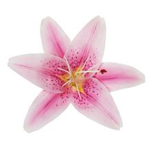 Umělá hlava lilie fialové s průměrem 12 cm.