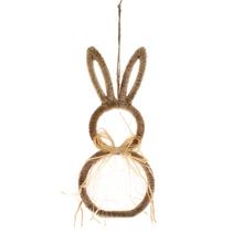Závěsný zajíc z juty v přírodní barvě.