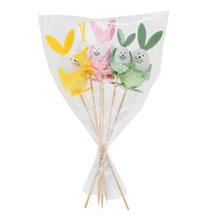 Zápich zajíc plastový mix barev, 6 kusů.