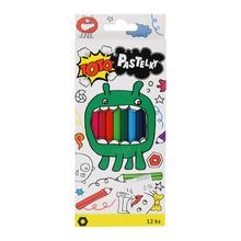 Pastelky TOTO 12ks v obalu s barevnými tužkami.