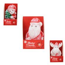 Figurka zimních přátel, ručně vyrobená svíčka.