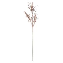 Umělá větvička trávy s béžovými a hnědými kuličkami, 84 cm.