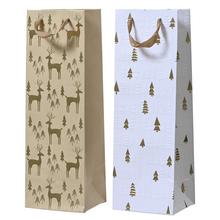 Vánoční papírová taška s glitry, 36x12x10 cm.