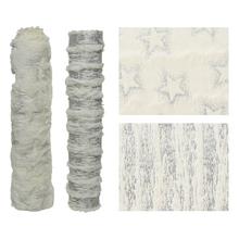 Štóla z polyesterové umělé kožešiny silver s potiskem hvězd.