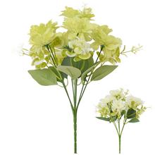 Kytice anemonek s drobnými květy a zelení, mix barev, 32 cm.