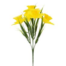 Žlutá kytice narcisů s pěti květy.