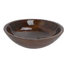 Miska z mangového dřeva s hnědým povrchem.