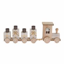 Vánoční dřevěný vláček s místy na svíčky.