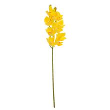 Žlutá umělá orchidej Cymbidium o délce 74 cm.