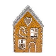 Porcelánový domek šedooranžový na svíčku.