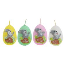 Malá velikonoční vajíčka se zajíčkem v mixu barev.