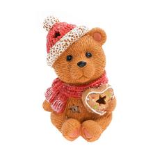 Medvěd se srdcem LED červený/hnědý/bílý, poly 13,5*12,5*15,5 cm